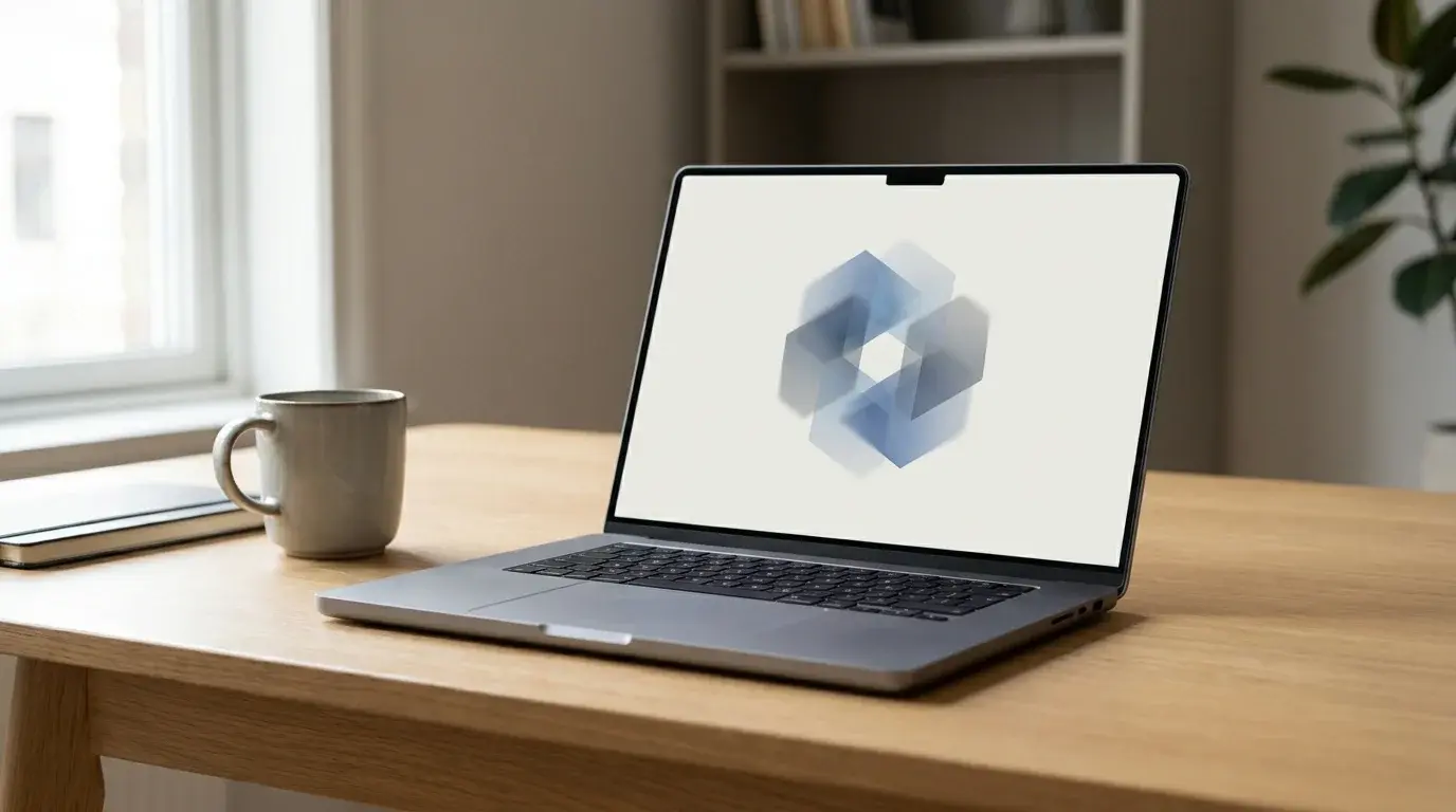 A laptop on a desk illustrating troubleshooting for a Windows update installation failure