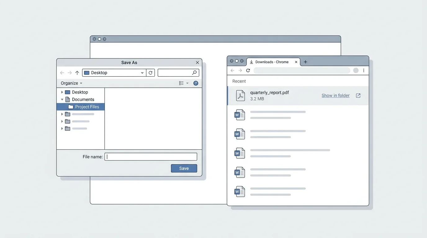 Operating system file picker showing a folder selected as the new Chrome download destination