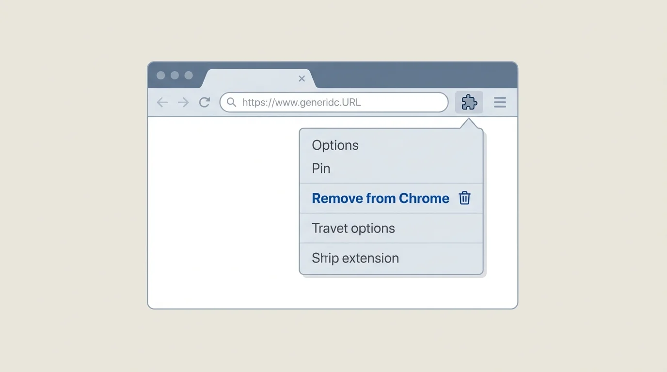 Chrome-style extensions menu with the Remove from Chrome option visible